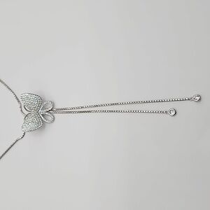 Folli Follie Silver Butterfly Long Necklace (New)